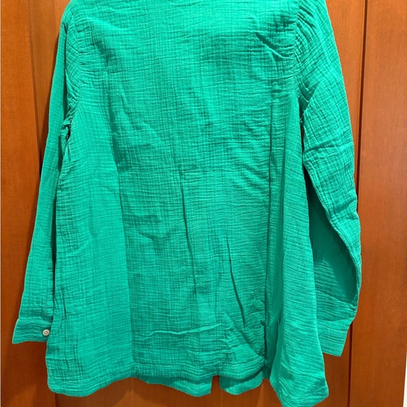 J. Jill Green Gauzy Button-Up Shirt - Picture 3 of 3